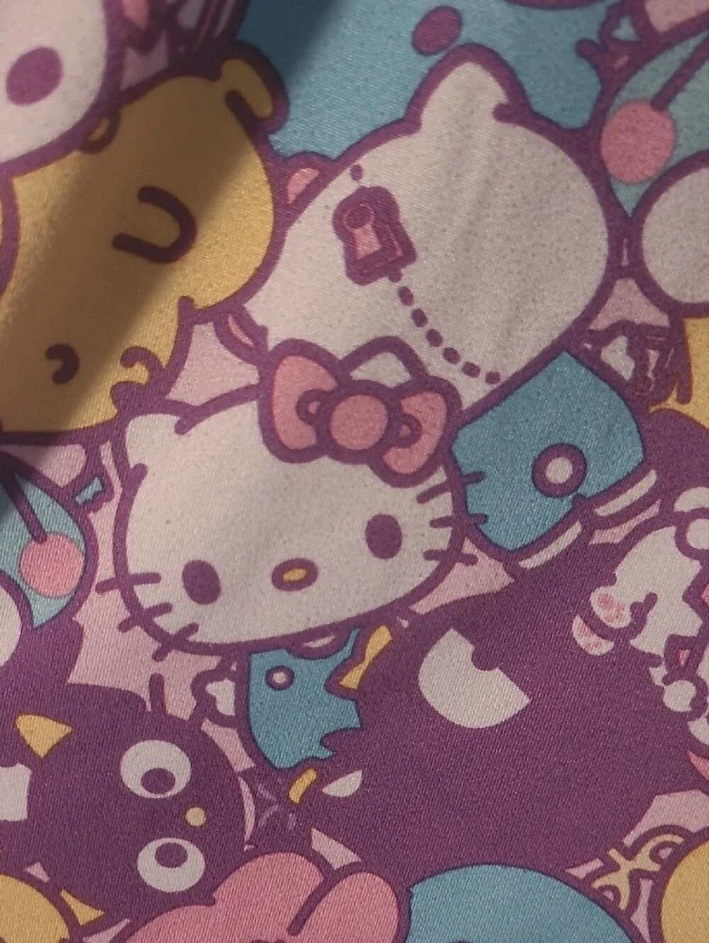 Hello Kitty Purple Multicolor Cartoon Print Lounge Pants M